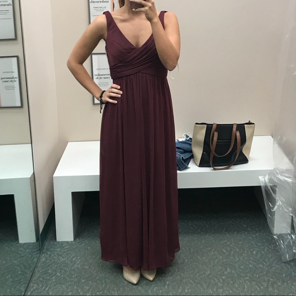 Wine Colored David’s Bridal Bridesmaid Dress